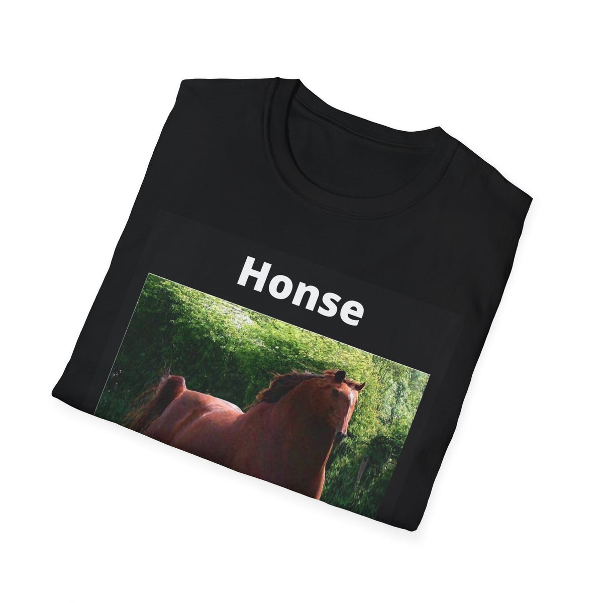 Horse Photo Tee — "Honse" Funny Photo T-Shirt
