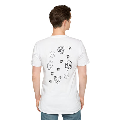 Dog Dad T-Shirt — Paw Print & Dog Face Tee for Pet Lovers
