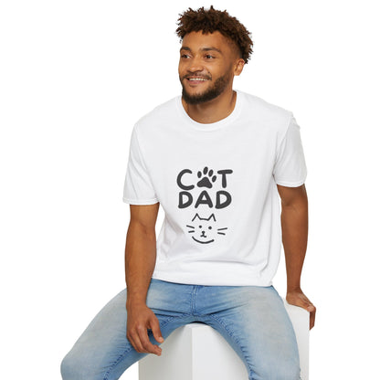 Cat Dad T-Shirt — Cute Paw Print & Cat Face Tee for Cat Lovers