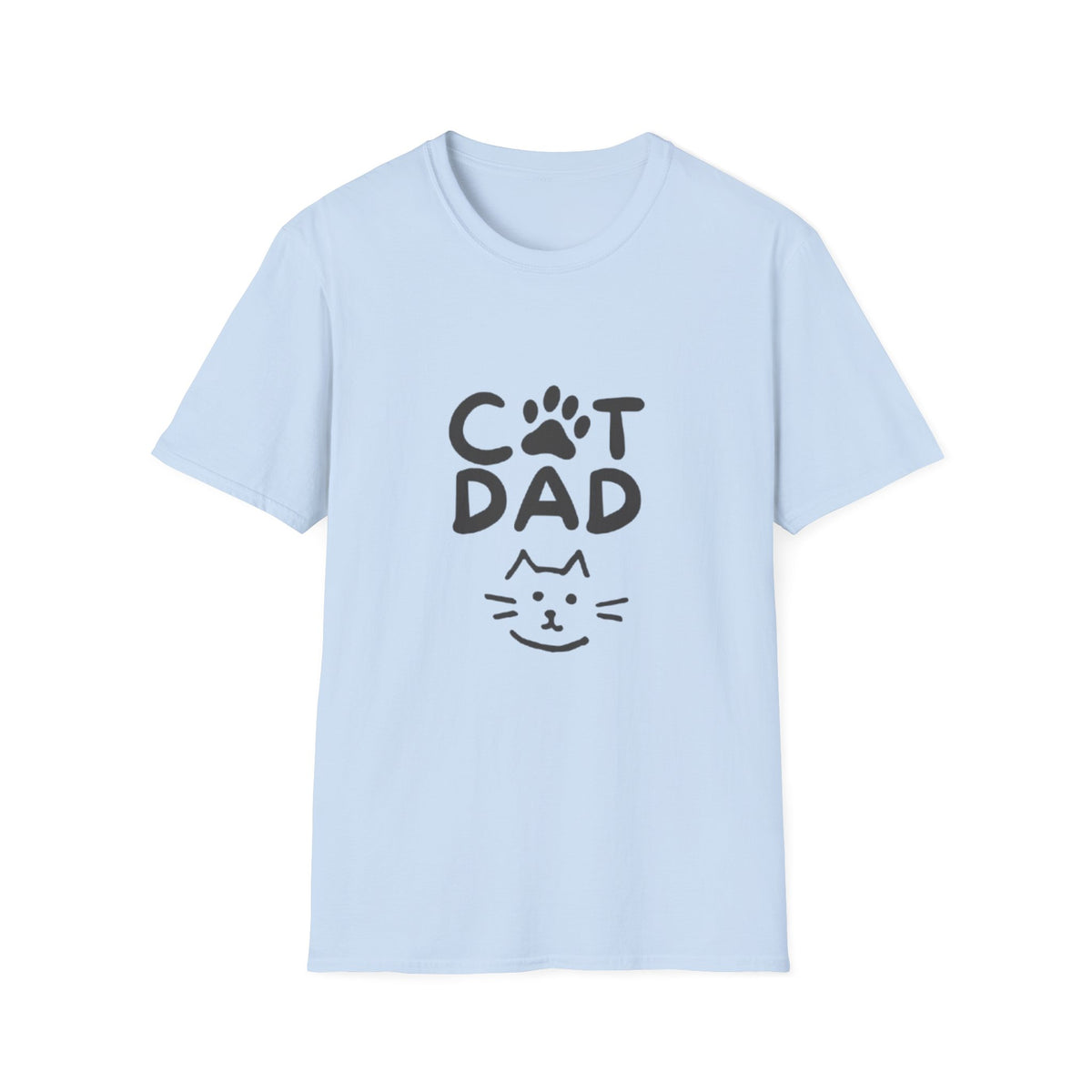 Cat Dad T-Shirt — Cute Paw Print & Cat Face Tee for Cat Lovers