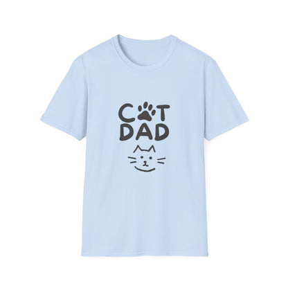 Cat Dad T-Shirt — Cute Paw Print & Cat Face Tee for Cat Lovers