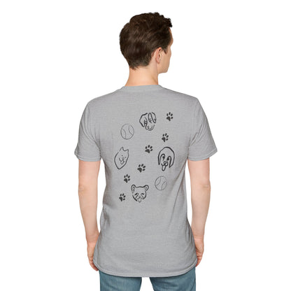 Dog Dad T-Shirt — Paw Print & Dog Face Tee for Pet Lovers