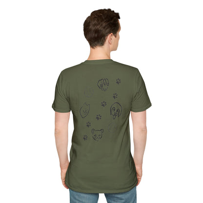 Dog Dad T-Shirt — Paw Print & Dog Face Tee for Pet Lovers
