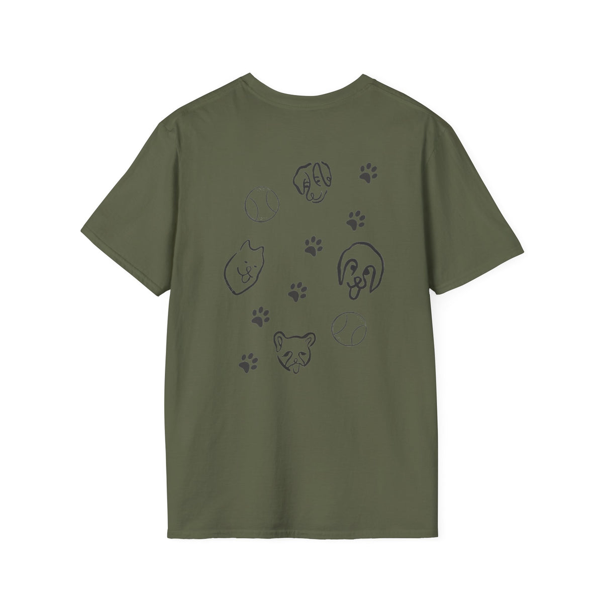 Dog Dad T-Shirt — Paw Print & Dog Face Tee for Pet Lovers