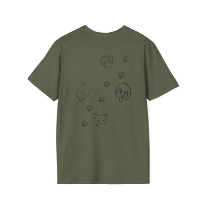 Dog Dad T-Shirt — Paw Print & Dog Face Tee for Pet Lovers