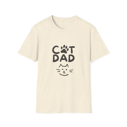 Cat Dad T-Shirt — Cute Paw Print & Cat Face Tee for Cat Lovers