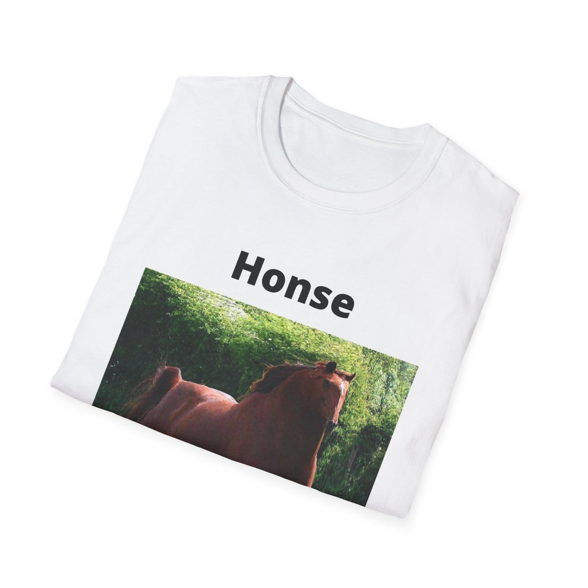 Horse Photo Tee — "Honse" Funny Photo T-Shirt