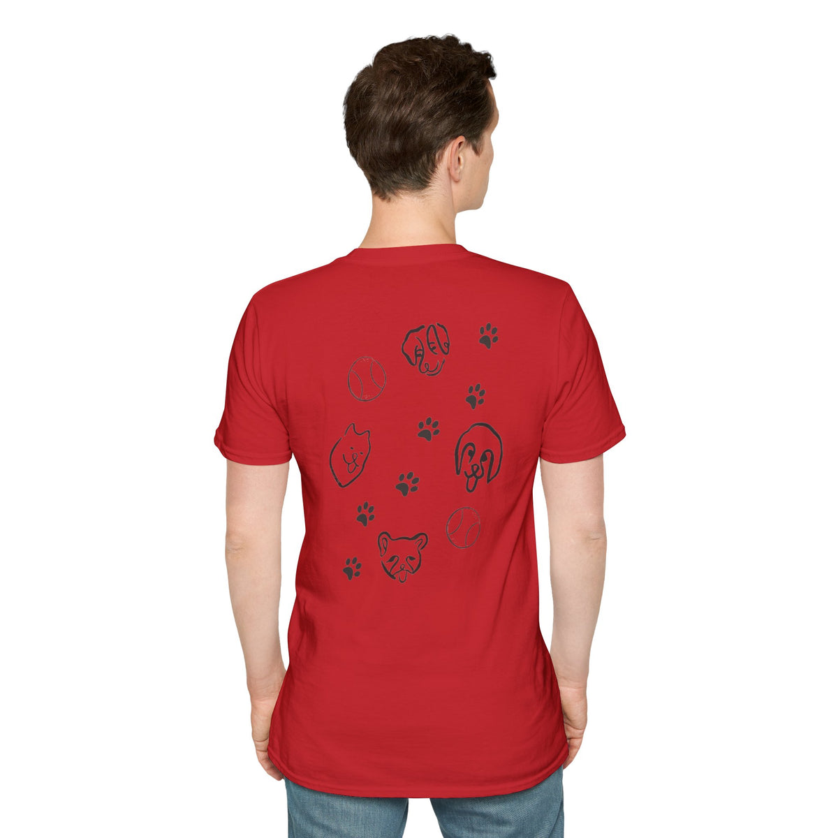 Dog Dad T-Shirt — Paw Print & Dog Face Tee for Pet Lovers