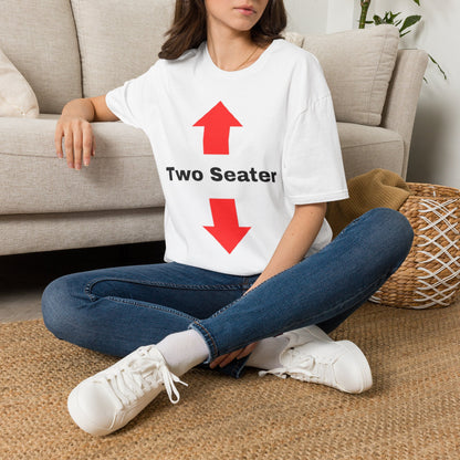 Two Seater T-Shirt — Funny Couples "Two Seater" Tee with Up & Down Arrows