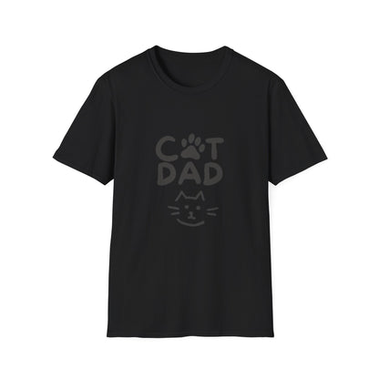 Cat Dad T-Shirt — Cute Paw Print & Cat Face Tee for Cat Lovers