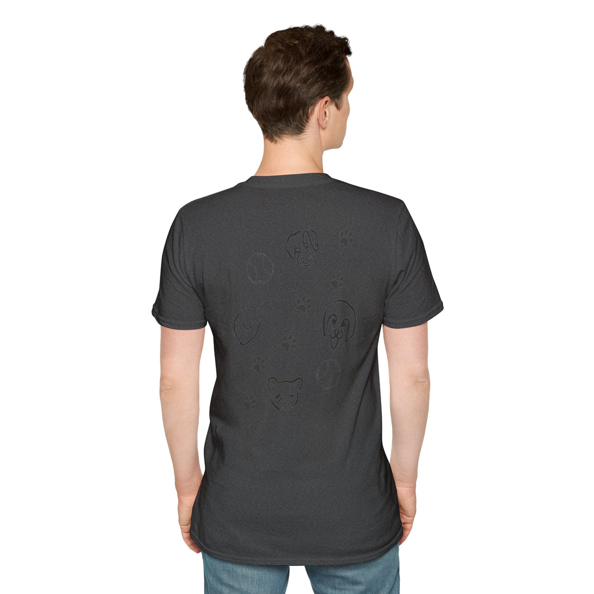 Dog Dad T-Shirt — Paw Print & Dog Face Tee for Pet Lovers