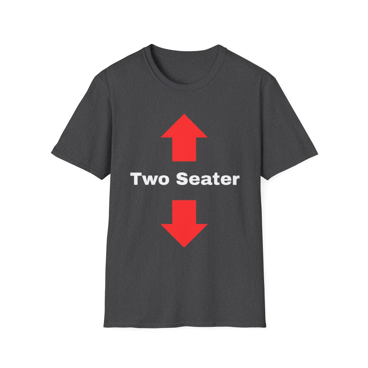 Two Seater T-Shirt — Funny Couples "Two Seater" Tee with Up & Down Arrows