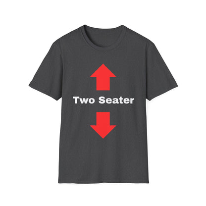 Two Seater T-Shirt — Funny Couples "Two Seater" Tee with Up & Down Arrows