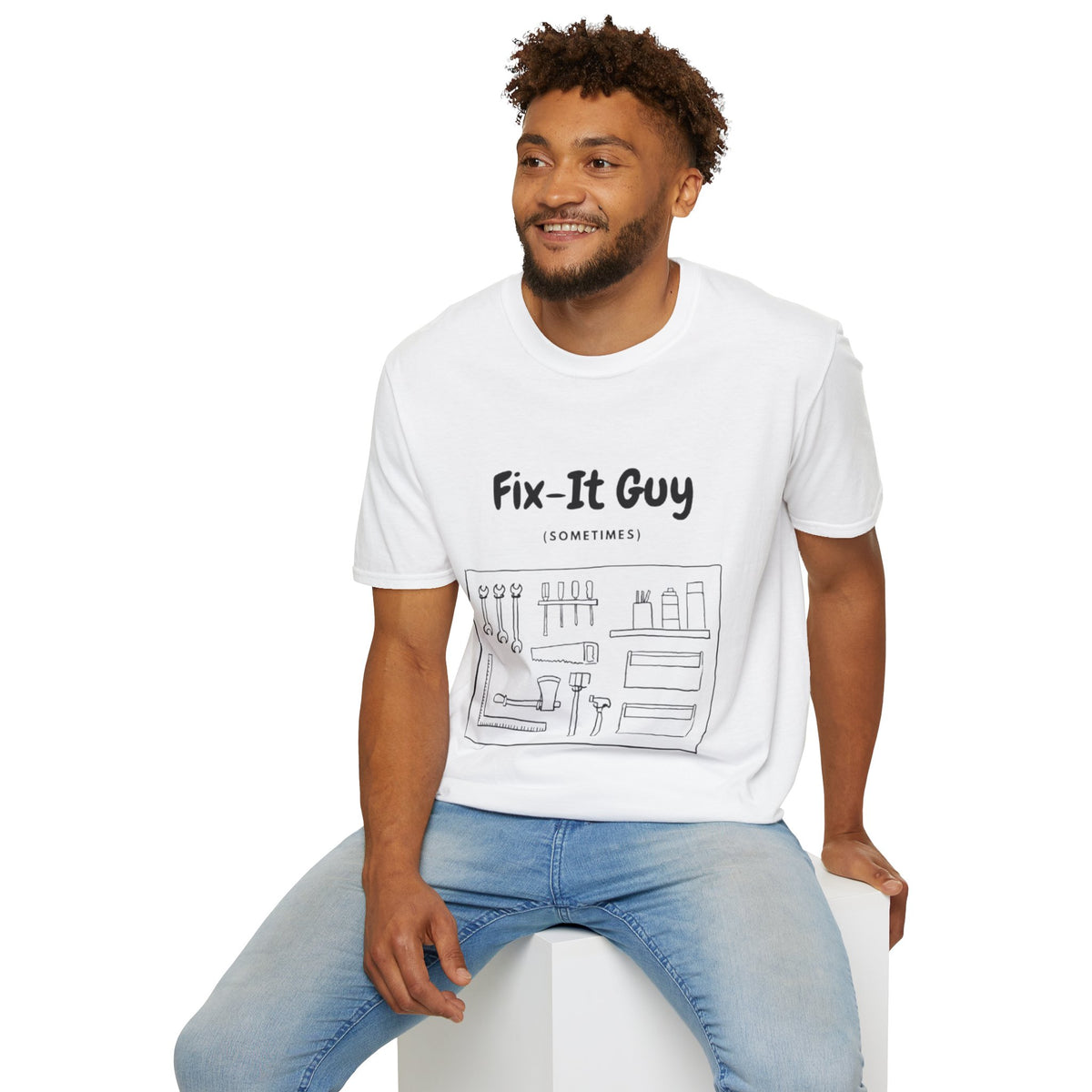 Fix-It Guy T-Shirt — Funny Handyman Tools Tee (Sometimes)