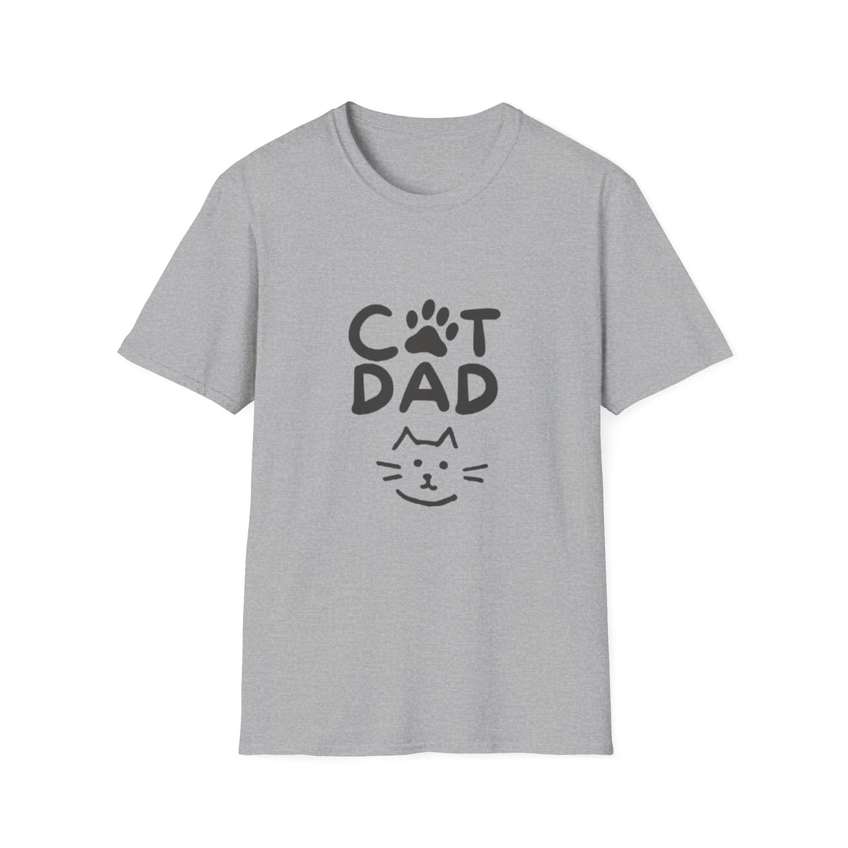 Cat Dad T-Shirt — Cute Paw Print & Cat Face Tee for Cat Lovers