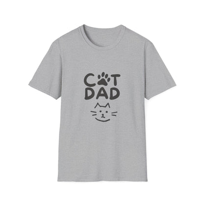 Cat Dad T-Shirt — Cute Paw Print & Cat Face Tee for Cat Lovers