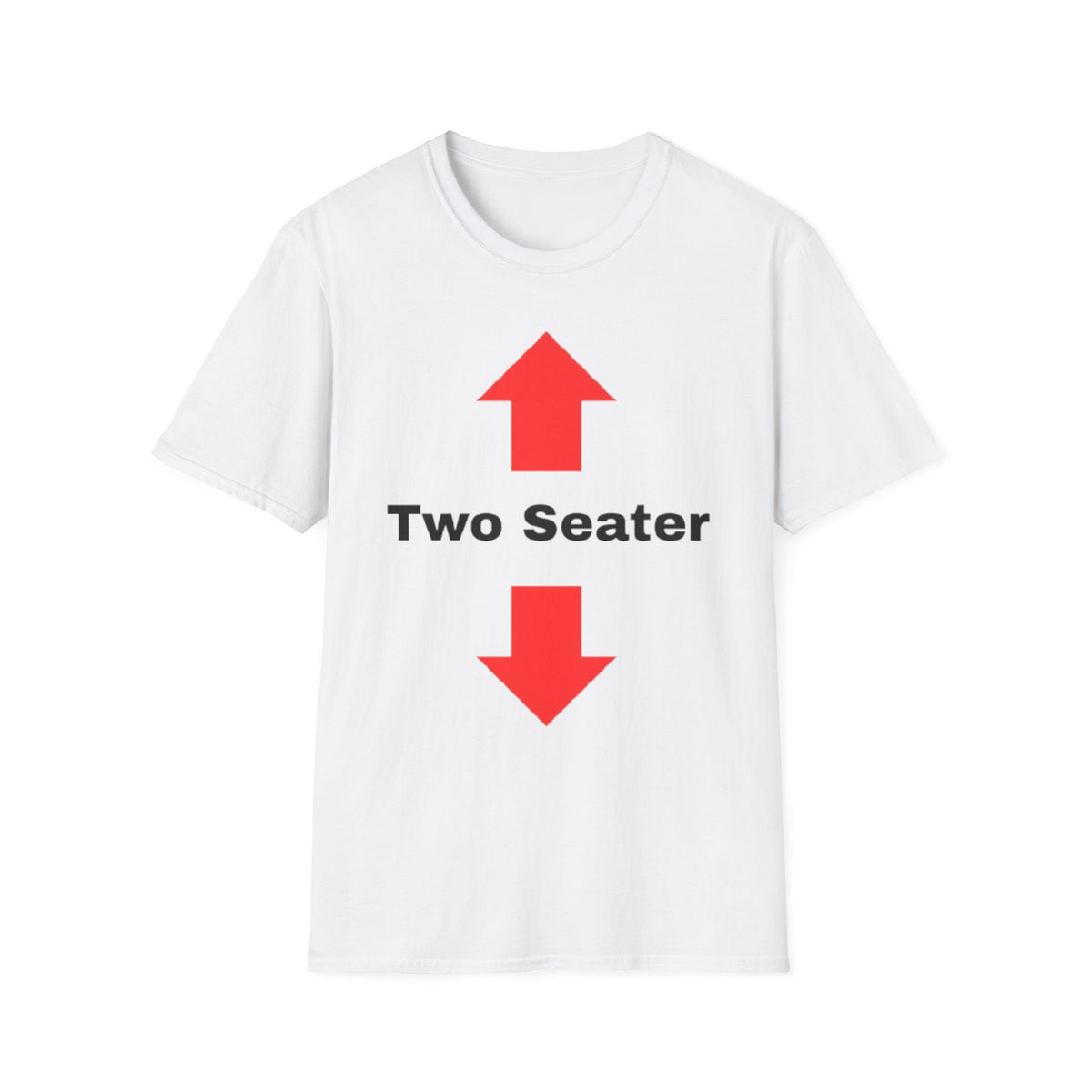 Two Seater T-Shirt — Funny Couples "Two Seater" Tee with Up & Down Arrows