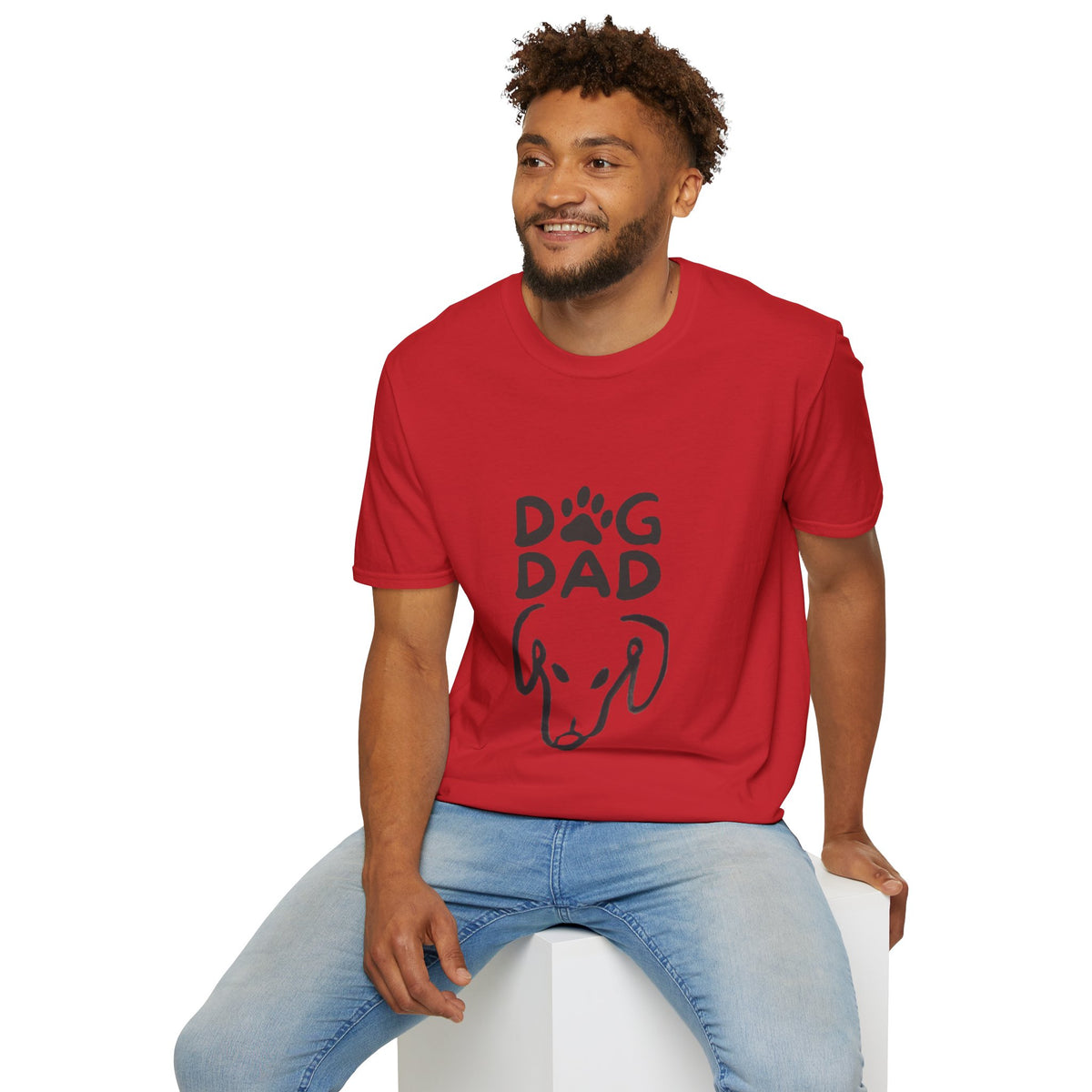 Dog Dad T-Shirt — Paw Print & Dog Face Tee for Pet Lovers