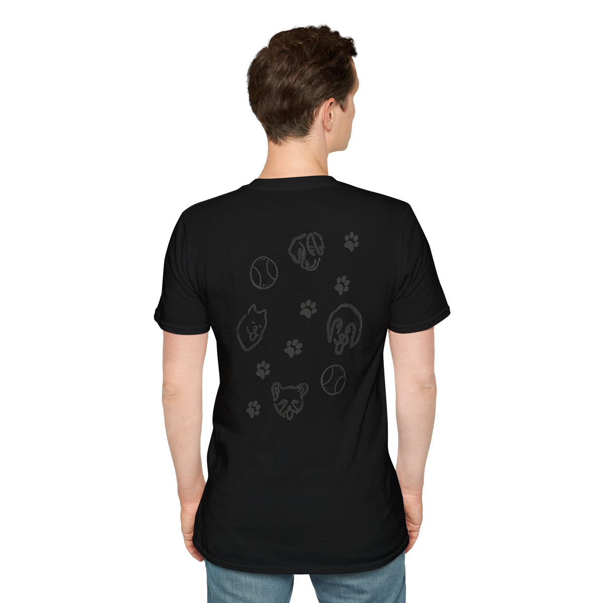 Dog Dad T-Shirt — Paw Print & Dog Face Tee for Pet Lovers