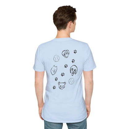 Dog Dad T-Shirt — Paw Print & Dog Face Tee for Pet Lovers