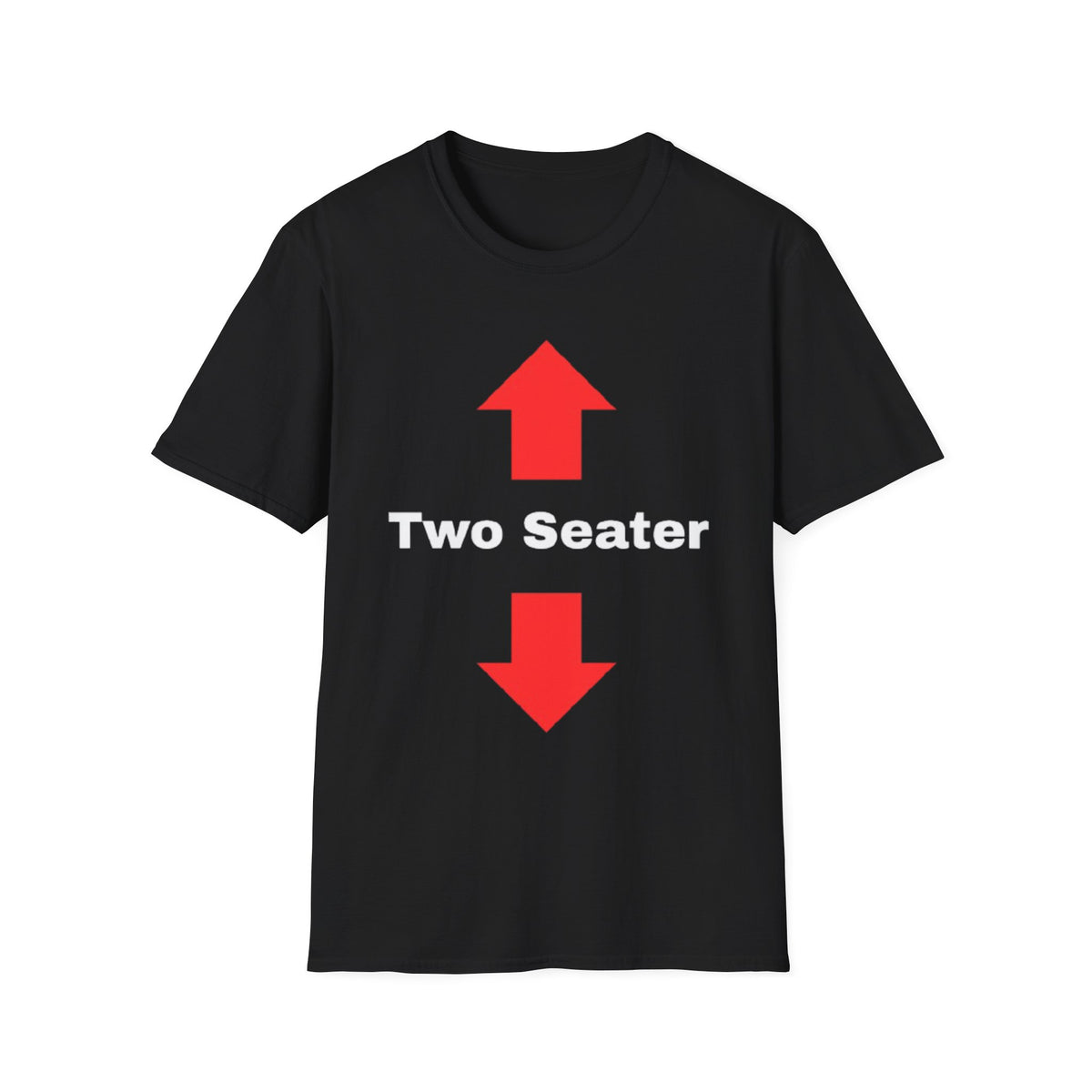 Two Seater T-Shirt — Funny Couples "Two Seater" Tee with Up & Down Arrows