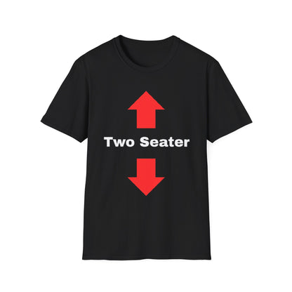 Two Seater T-Shirt — Funny Couples "Two Seater" Tee with Up & Down Arrows
