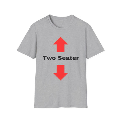 Two Seater T-Shirt — Funny Couples "Two Seater" Tee with Up & Down Arrows