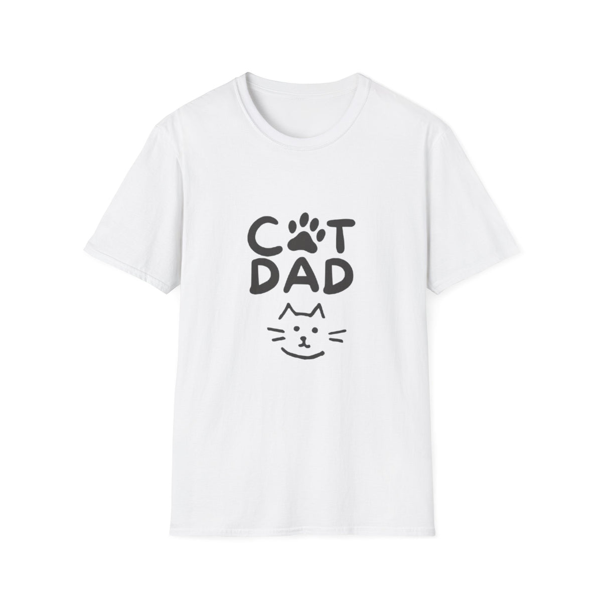 Cat Dad T-Shirt — Cute Paw Print & Cat Face Tee for Cat Lovers