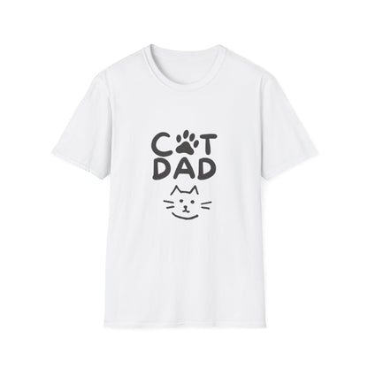 Cat Dad T-Shirt — Cute Paw Print & Cat Face Tee for Cat Lovers