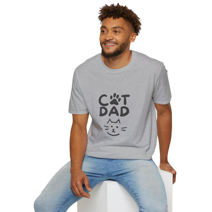 Cat Dad T-Shirt — Cute Paw Print & Cat Face Tee for Cat Lovers