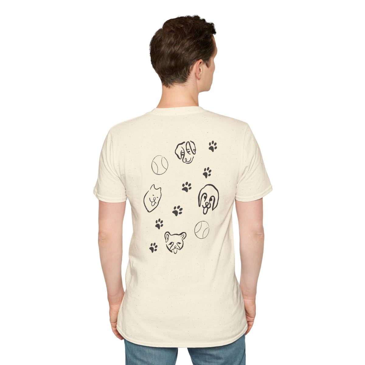 Dog Dad T-Shirt — Paw Print & Dog Face Tee for Pet Lovers