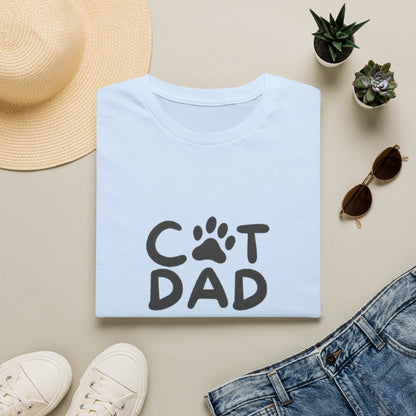 Cat Dad T-Shirt — Cute Paw Print & Cat Face Tee for Cat Lovers