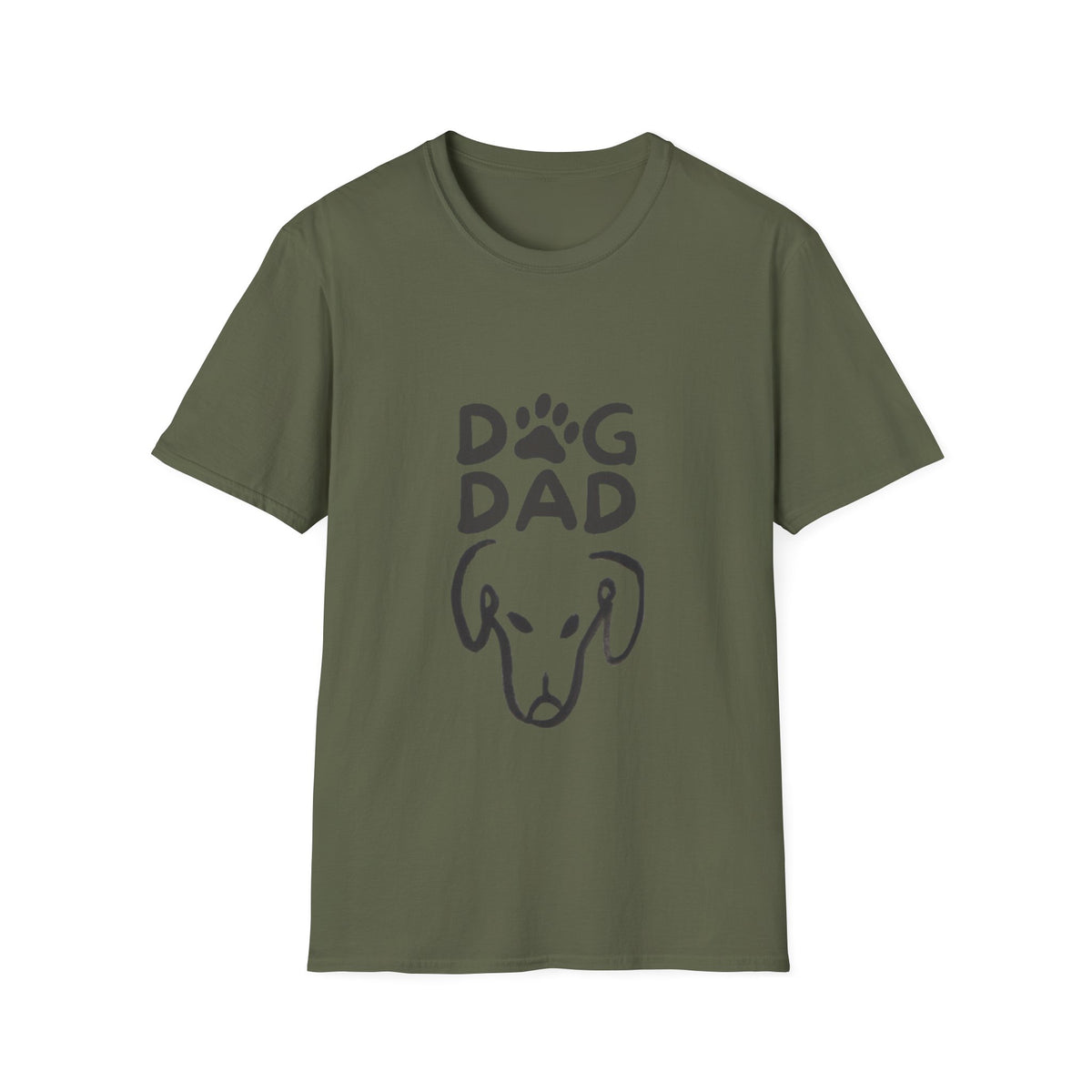 Dog Dad T-Shirt — Paw Print & Dog Face Tee for Pet Lovers