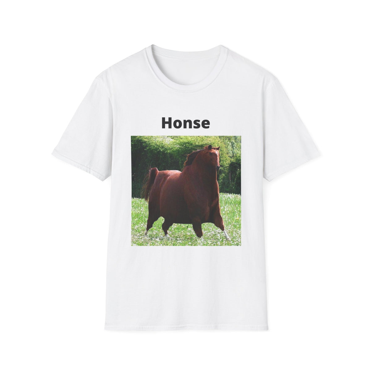 Horse Photo Tee — "Honse" Funny Photo T-Shirt
