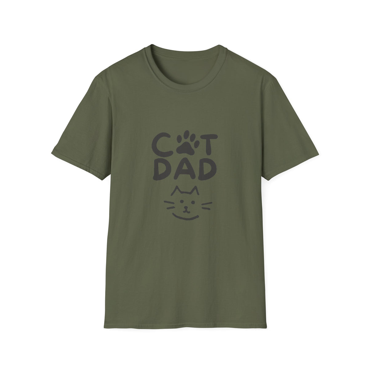 Cat Dad T-Shirt — Cute Paw Print & Cat Face Tee for Cat Lovers