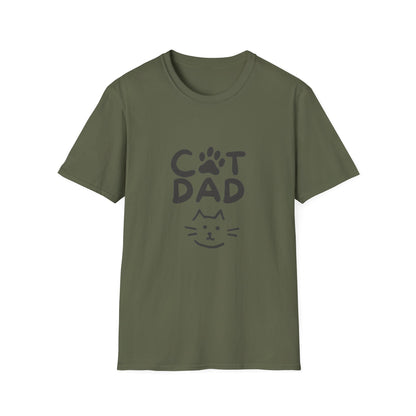 Cat Dad T-Shirt — Cute Paw Print & Cat Face Tee for Cat Lovers